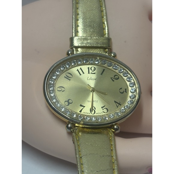Watch Gold Tone Collezio Elegant Quartz Stainless Steel Back Needs Battery - Picture 6 of 12